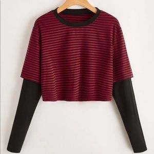 Long sleeve Red Striped T-Shirt